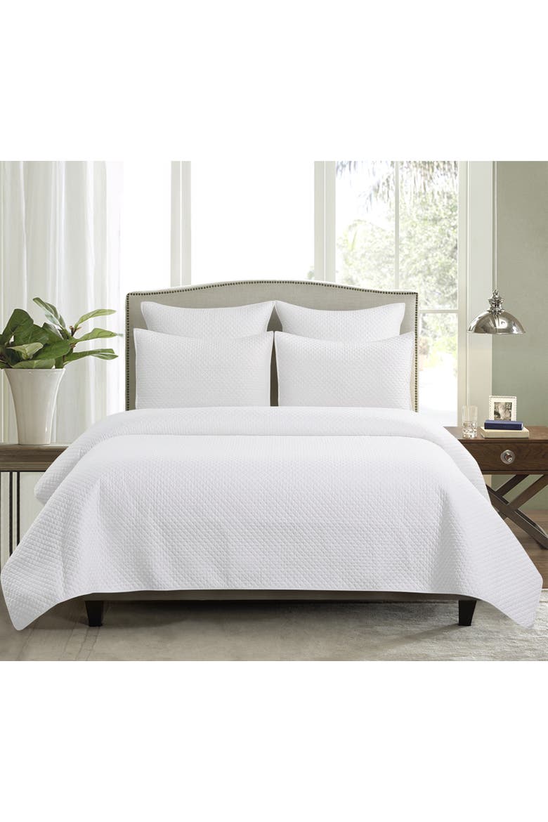 Kya Cotton Quilt Set  - Reversible and Machine Washable, Alternate, color, White