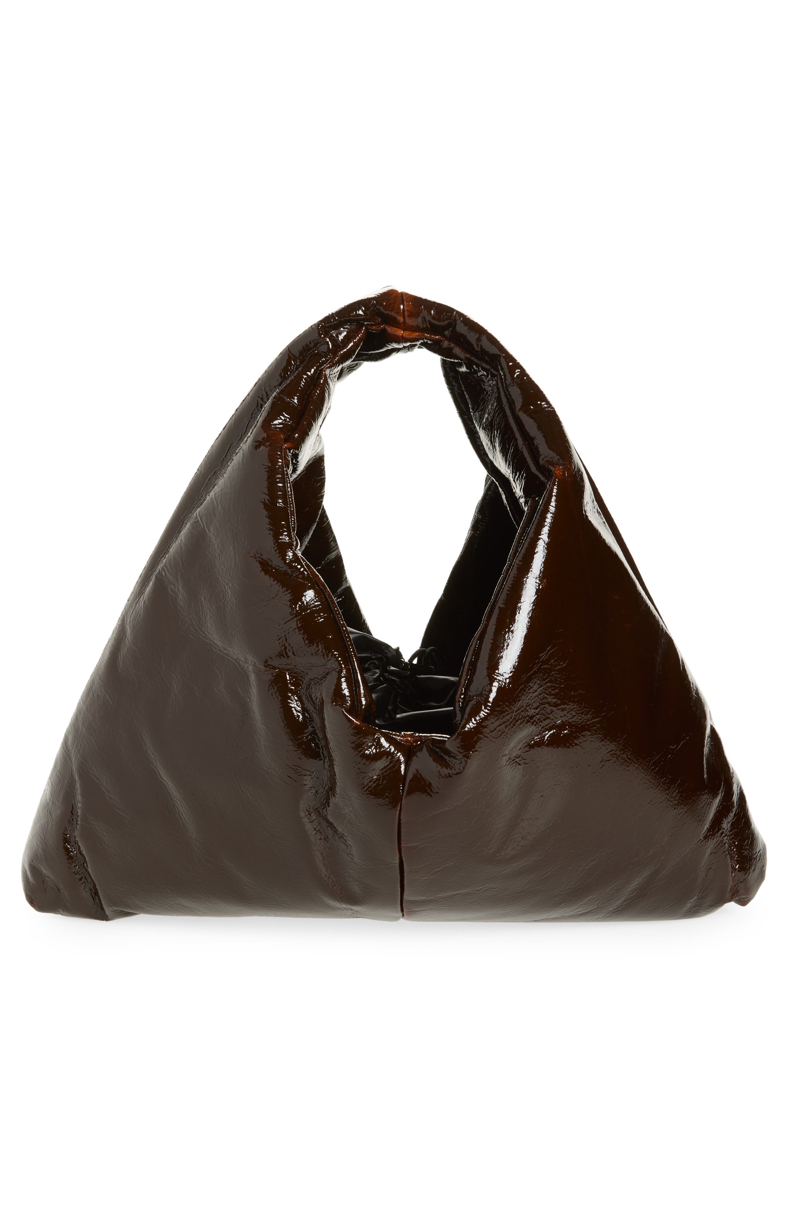 KASSL Small Anchor Lacquered Hobo Bag, Alternate, color, Honey