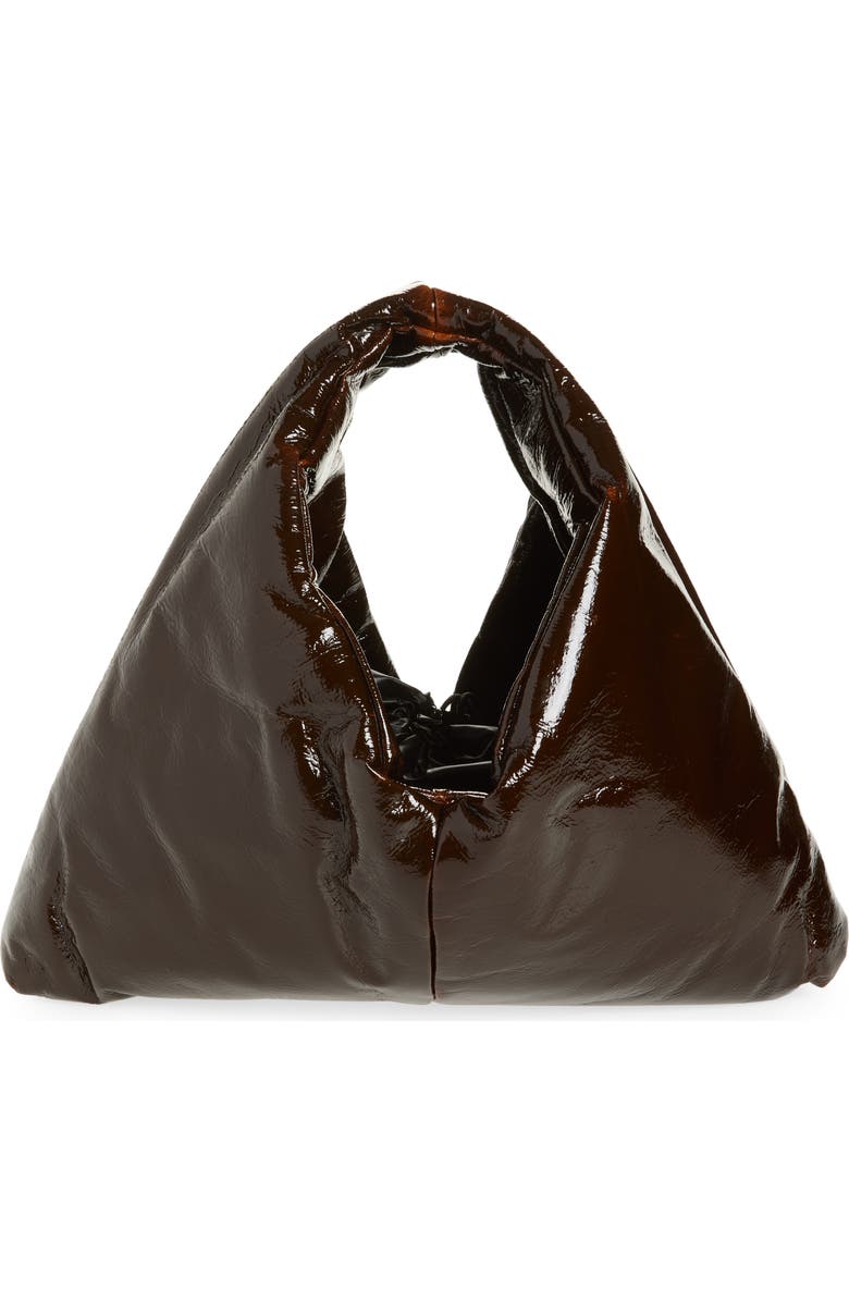 KASSL Small Anchor Lacquered Hobo Bag, Alternate, color, Honey