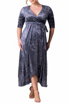 Kiyonna Cara Crushed Velvet Wrap Gown