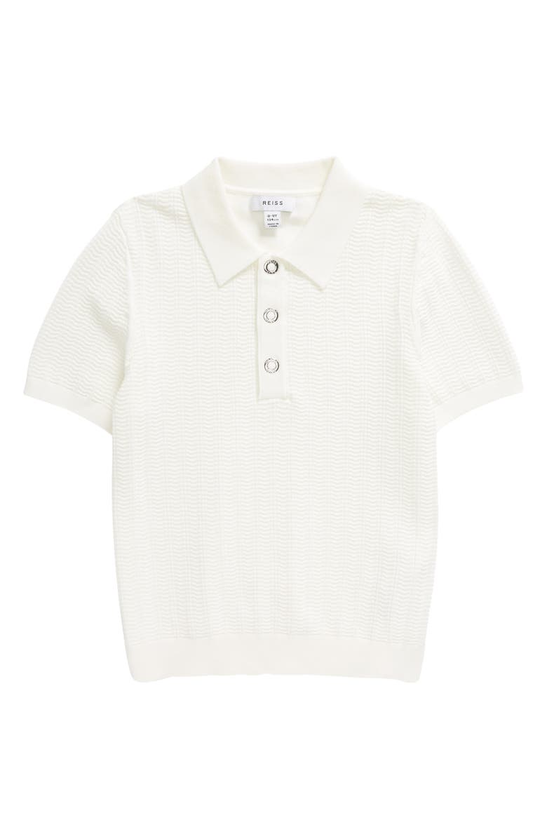 Reiss Kids' Pascoe Jr. Textured Polo Sweater, Main, color, 