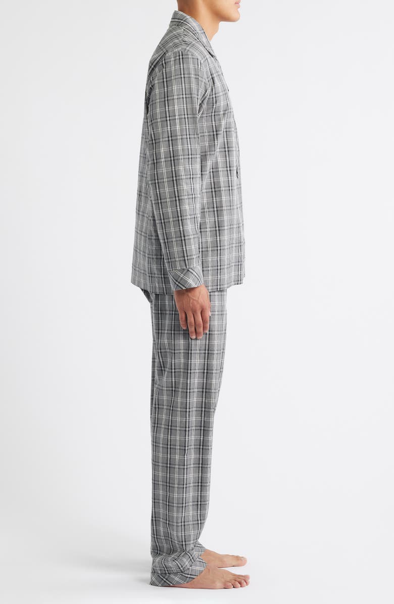 Majestic International Ash Plaid Cotton Pajamas, Alternate, color, Grey
