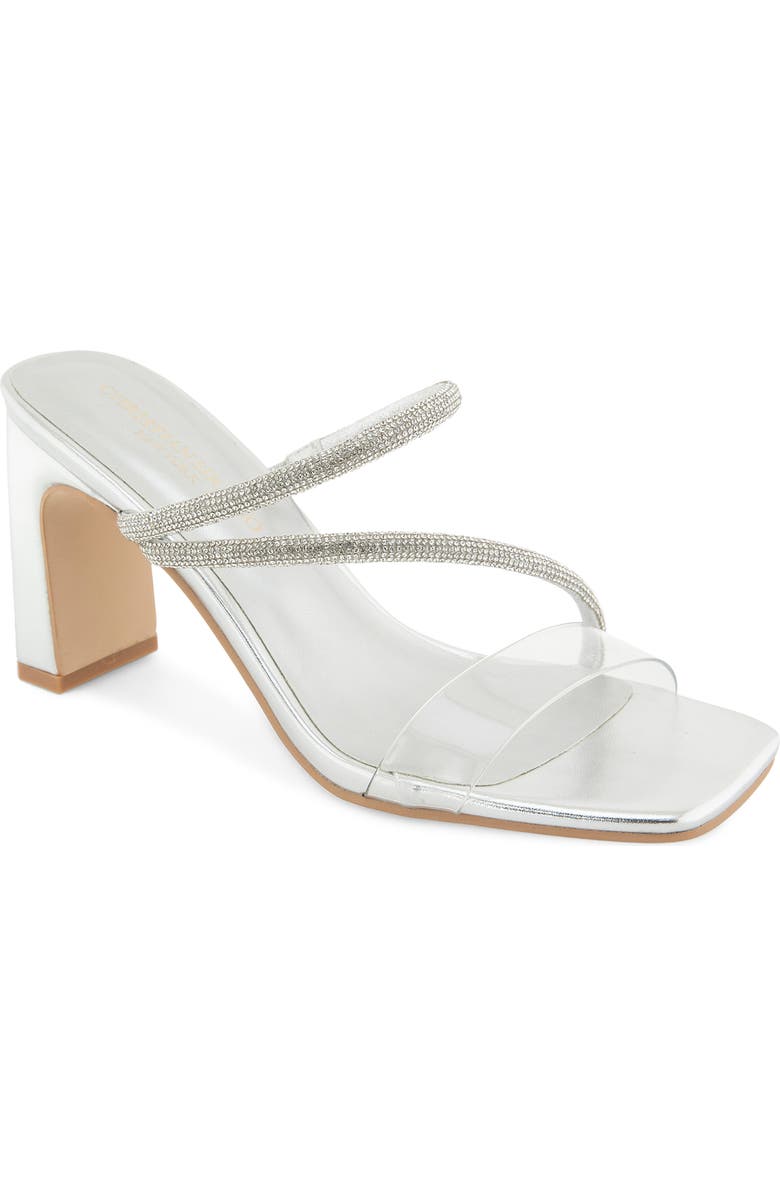 Christian Siriano New York Felicity Sandal, Main, color, Clear/ Silver
