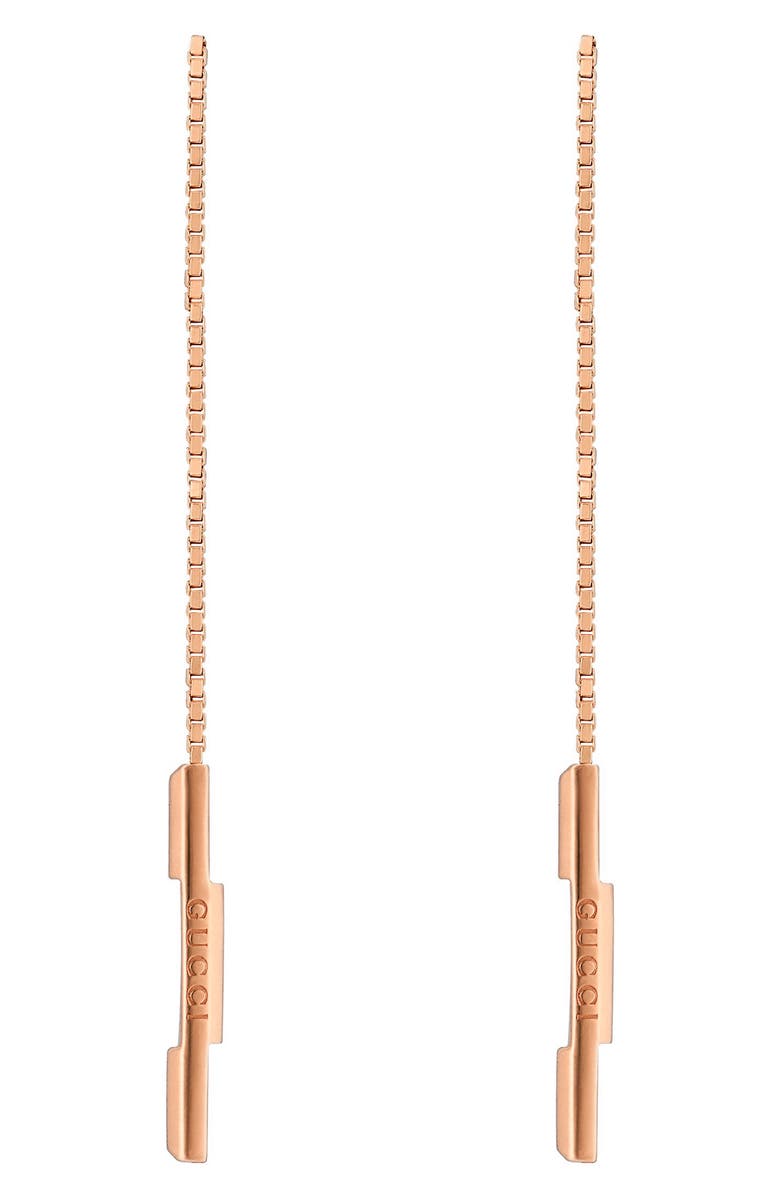 Gucci Link to Love Threader Earrings, Main, color, 18K Yellow Gold