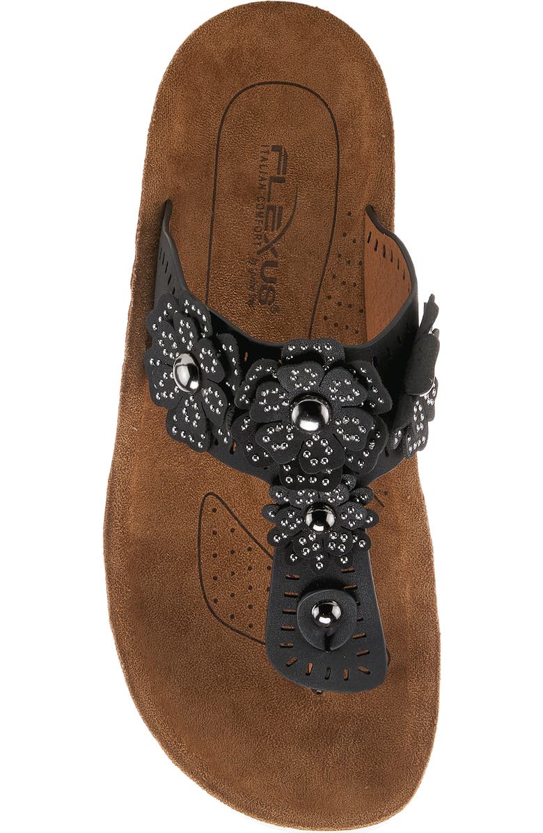 Flexus by Spring Step Bayview Floral Appliquè Sandal, Alternate, color, Black