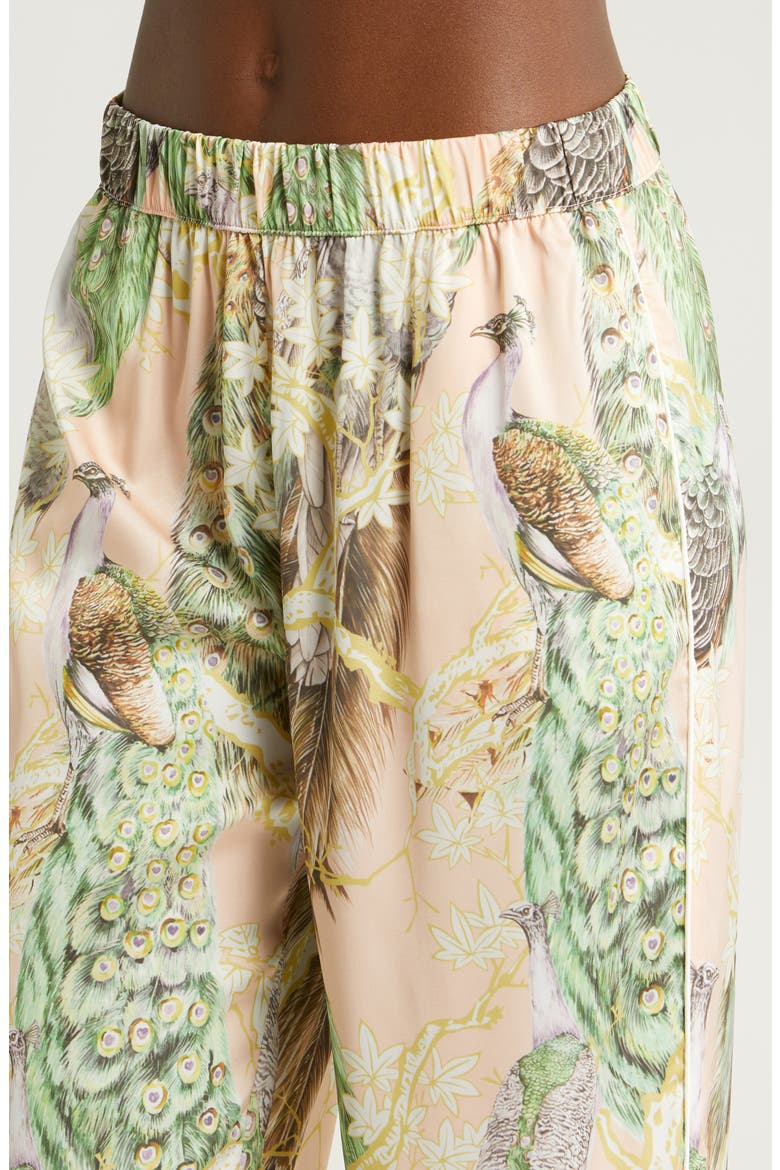 Print Wide Leg Pajamas, Alternate, color, POISED PEACOCK