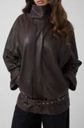 GUESS Belted Leather Jacket