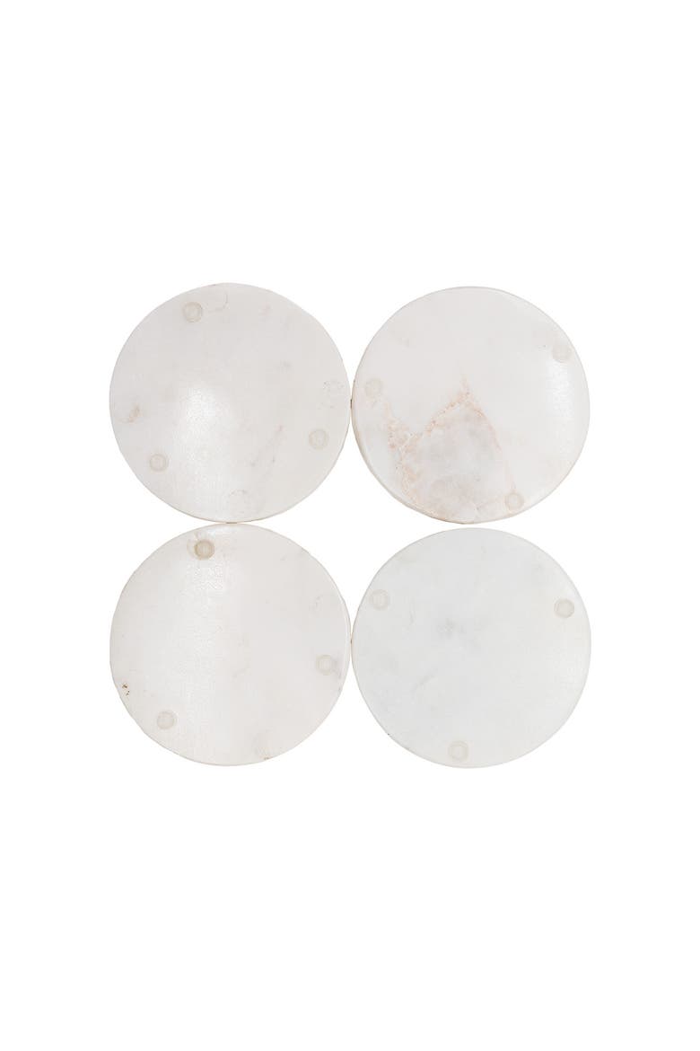 Set of 4 Brown Agate and Marble Coasters, Alternate, color, Beige