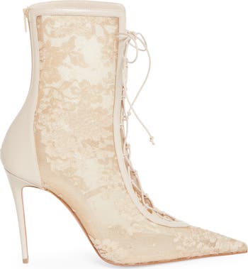 KM Lace Pointed Toe Bootie