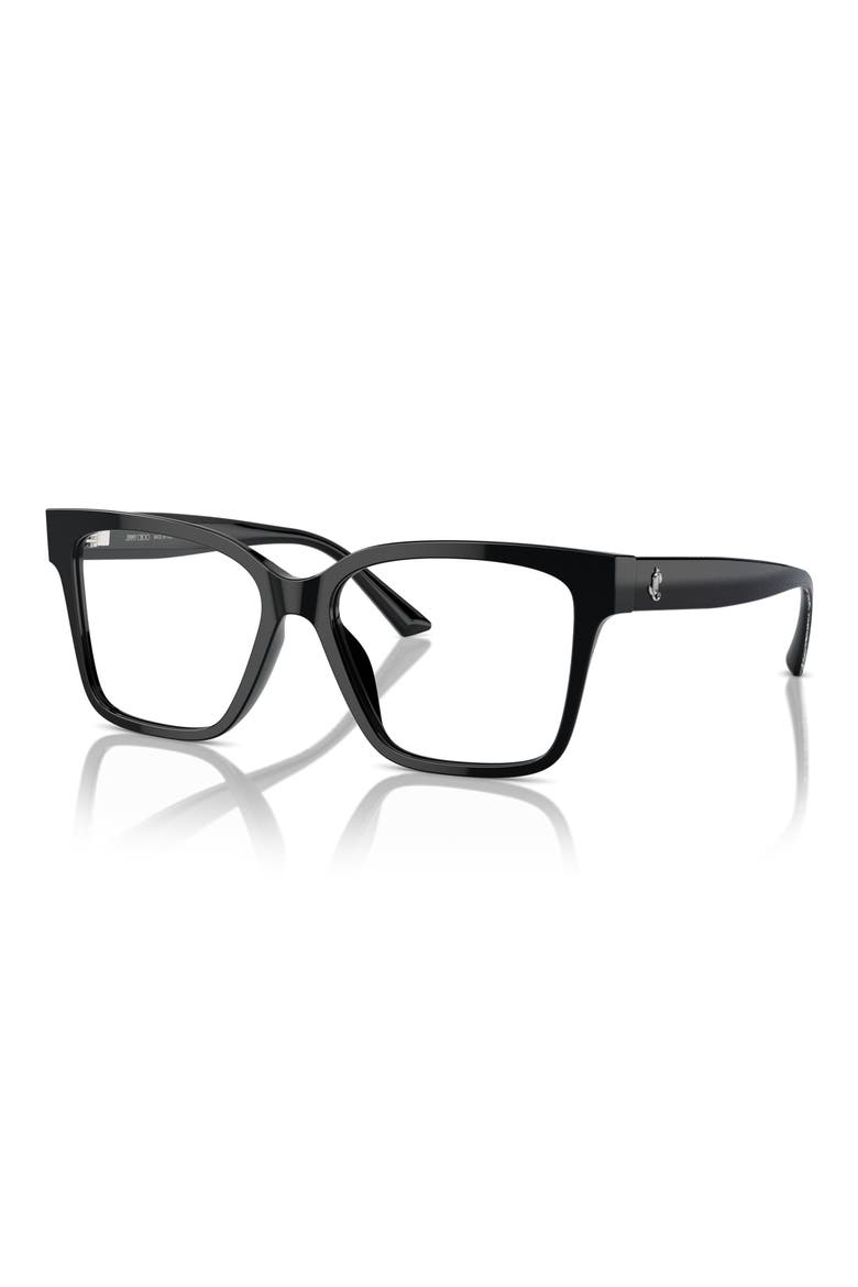 53mm Pillow Optical Glasses, Alternate, color, BLACK / DEMO LENS