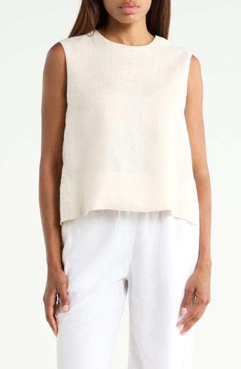 Button Back Sleeveless Shell