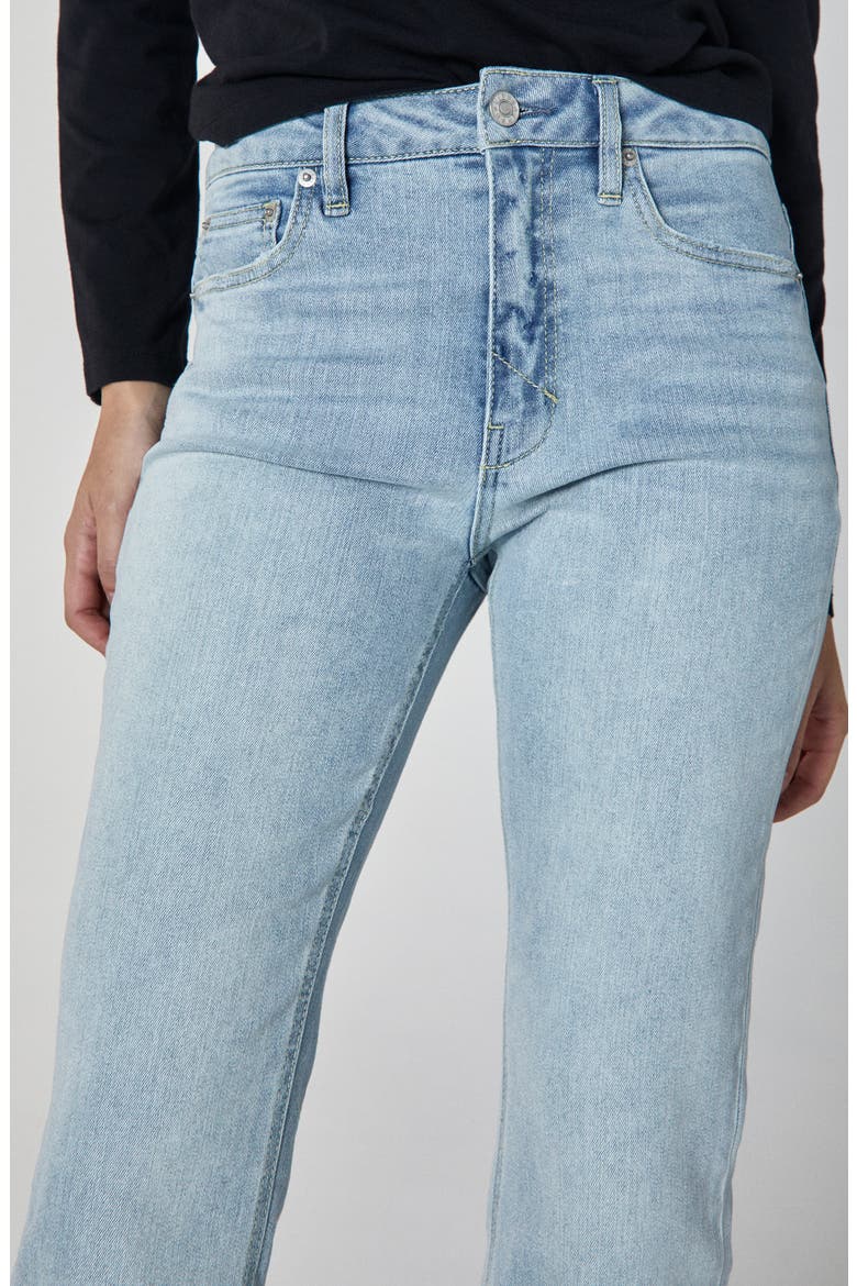 Marlow Raw Hem Mid Rise Crop Flare Jeans, Alternate, color, LIGHT BLUE