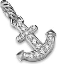 David Yurman Anchor Amulet in Sterling Silver with Diamonds, 14.2mm