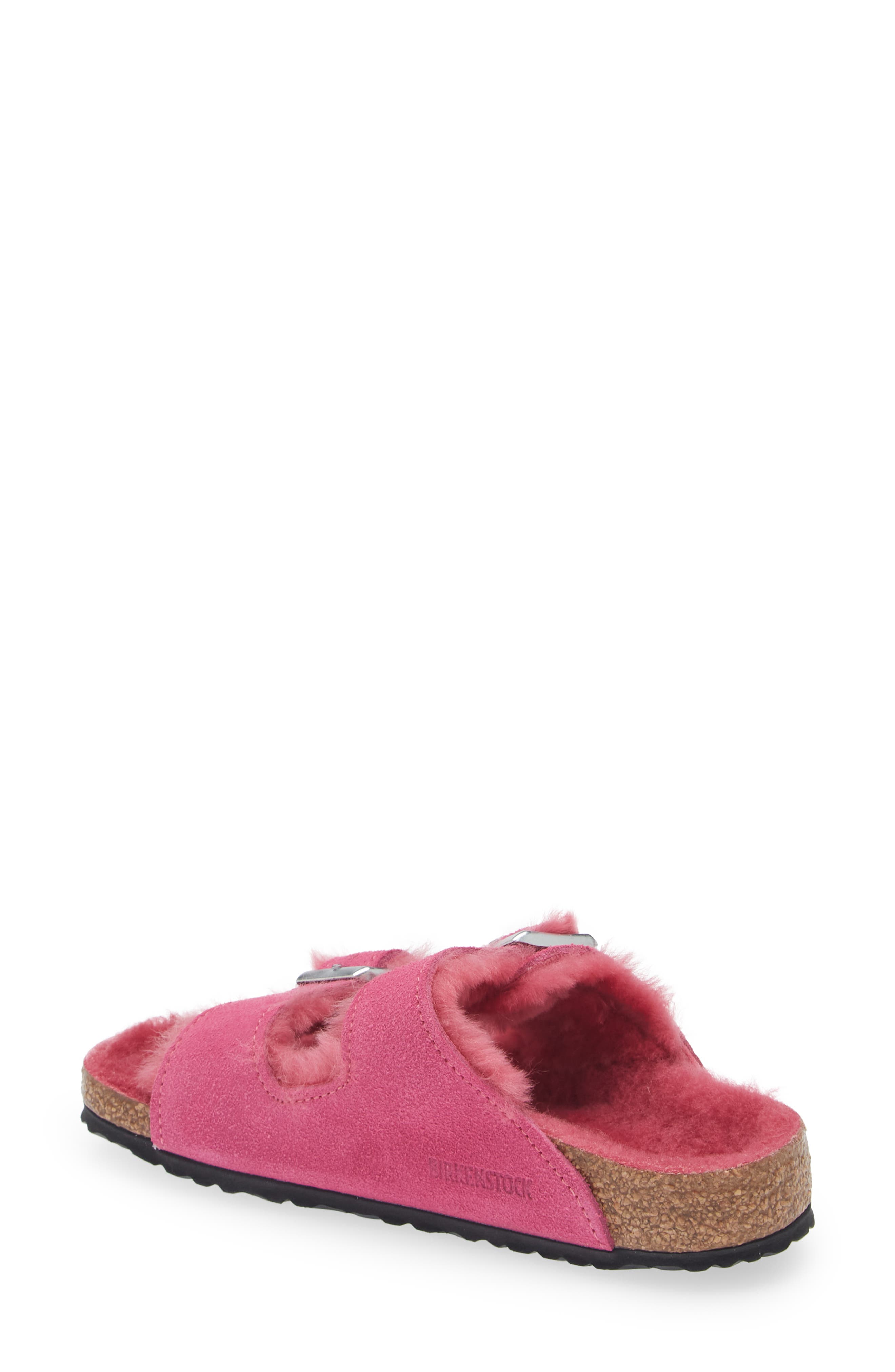 Kids' Arizona Genuine Shearling Slide Sandal, Alternate, color, PINK