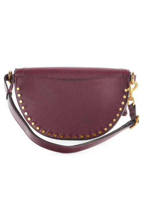 Isabel Marant Skano Stud Leather Convertible Belt Bag In Burgundy