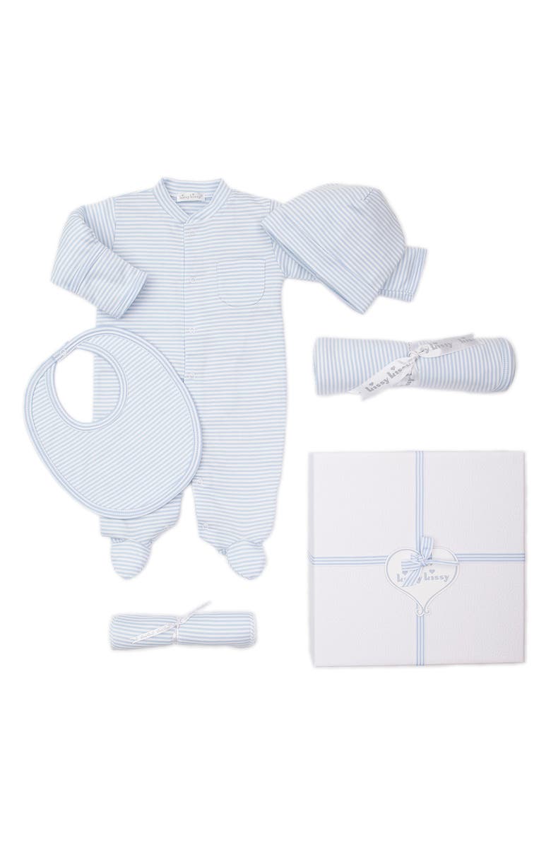 Kissy Kissy Simple Stripes 5-Piece Set, Main, color, Light Blue