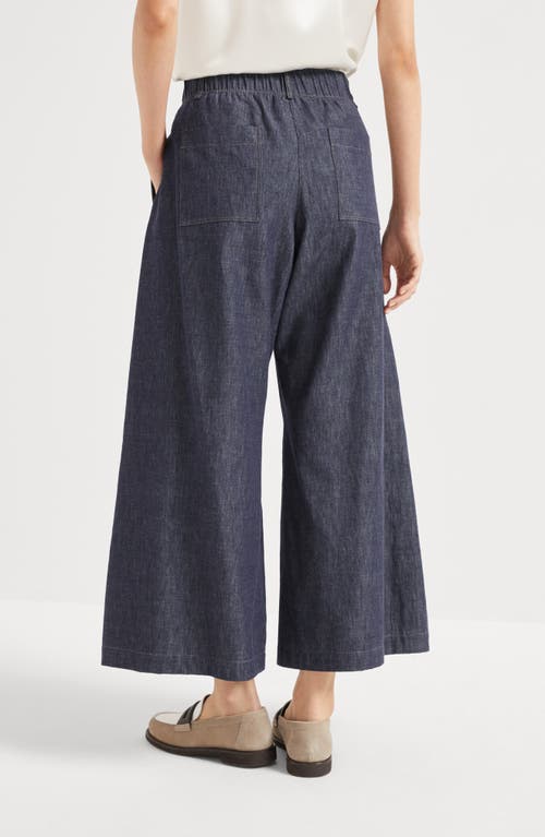 Brunello Cucinelli Cropped Mid-rise Flared Jeans In Dark Denim