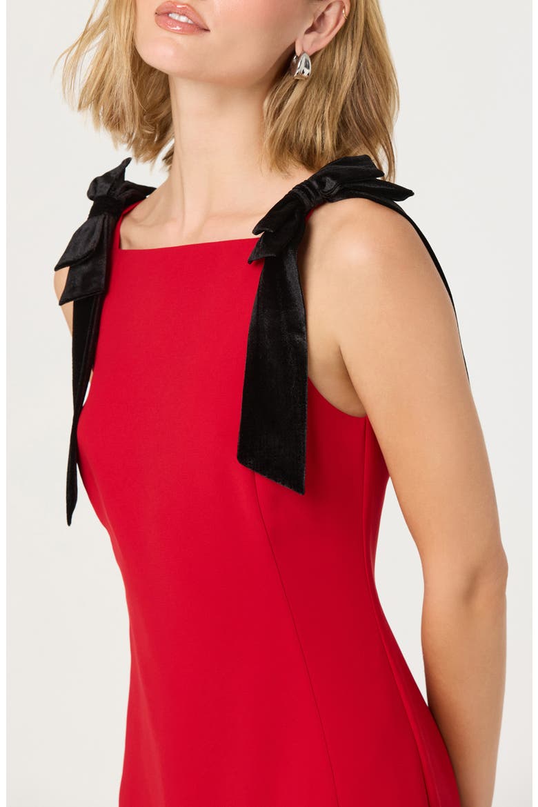 Ambria Bow Minidress, Alternate, color, RED