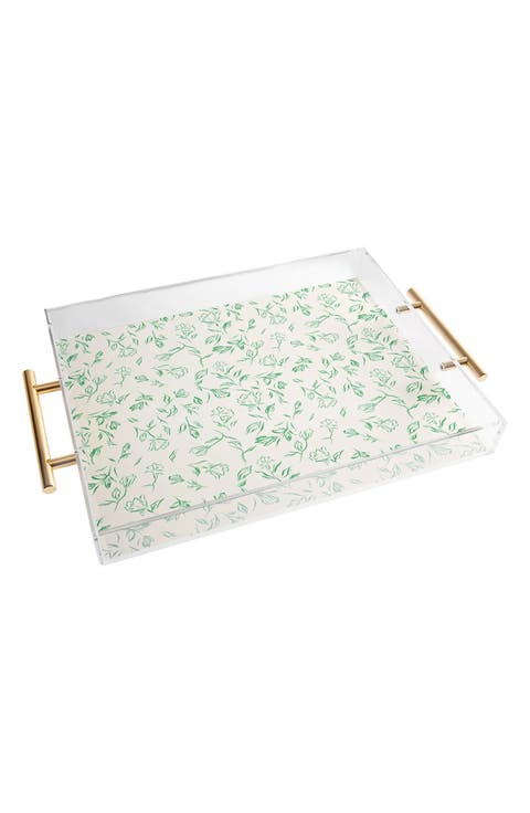 Romantic Green Acrylic Serving Tray