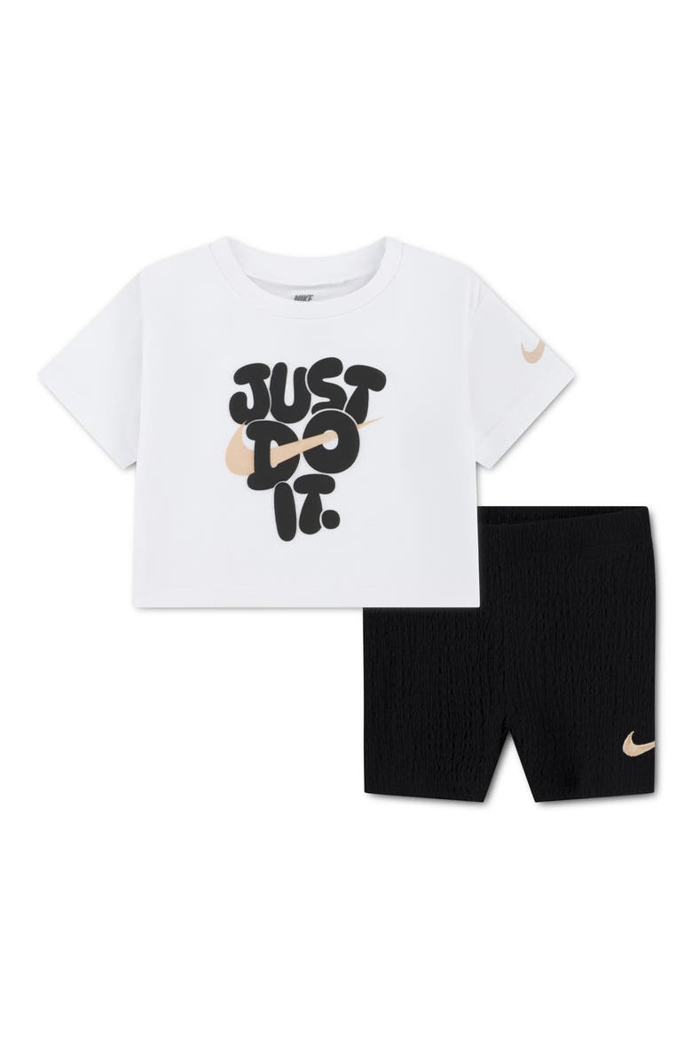 Bold Play Graphic T-Shirt & Shorts Set, Main, color, BLACK