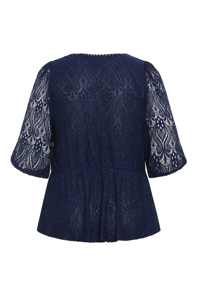 Christa Lace Peplum Top, Alternate, color, NAVY