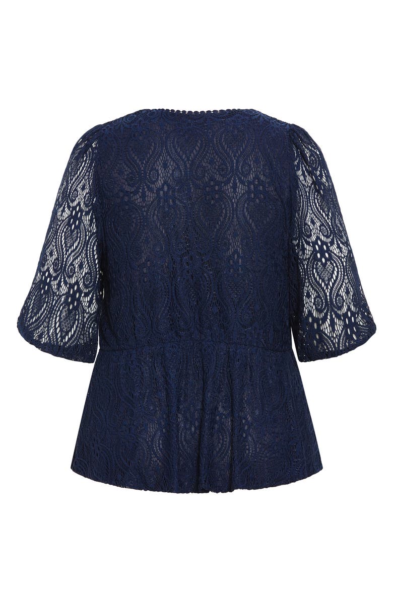 City Chic Christa Lace Peplum Top, Alternate, color, 