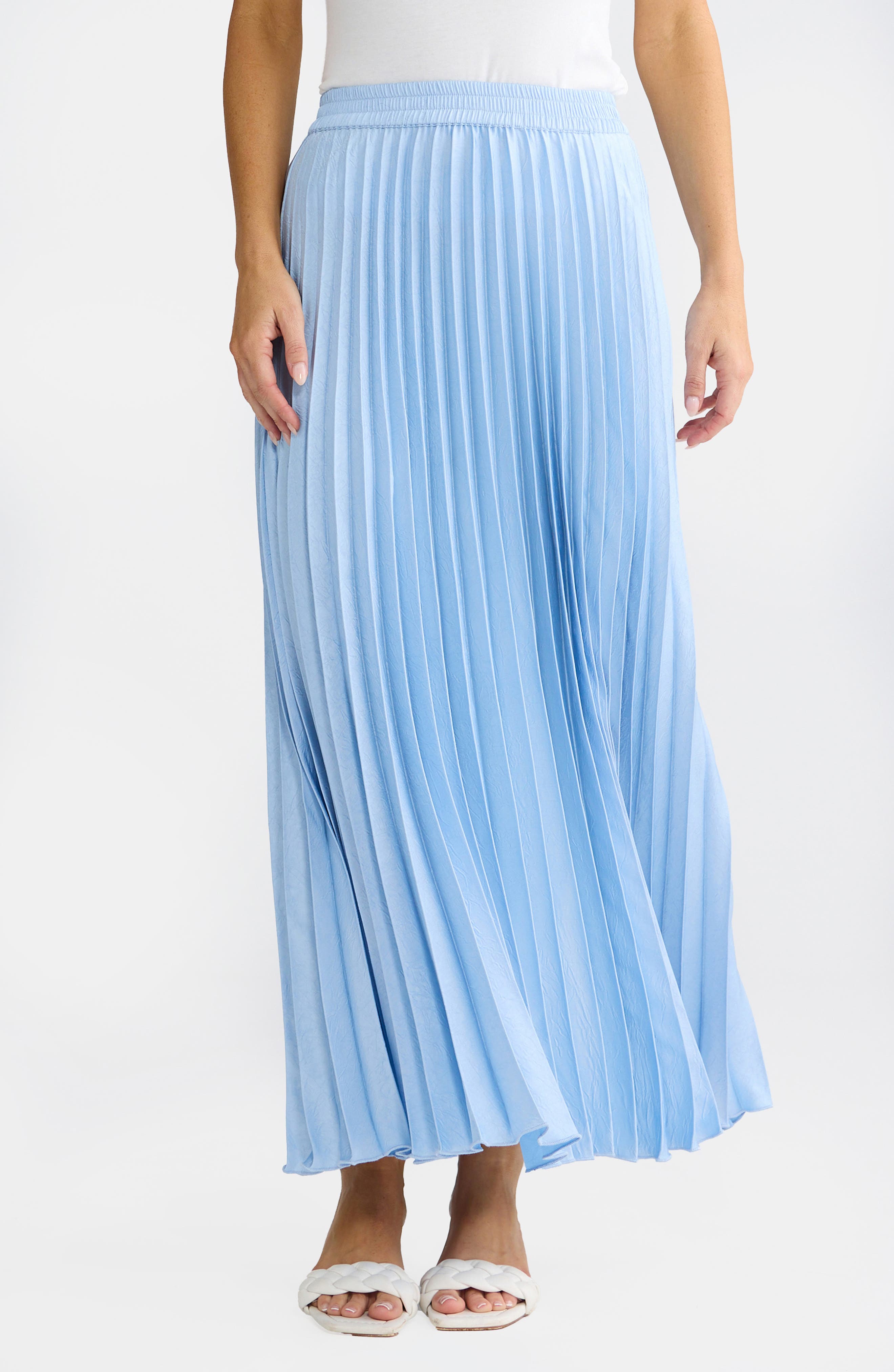 Brave + True Brave+true Alias Pleat Maxi Skirt In Blue