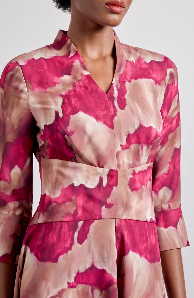 Misook Watercolor Dress, Alternate, color, Pink Flash/Multi