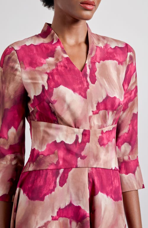 Misook Watercolor Dress In Pink