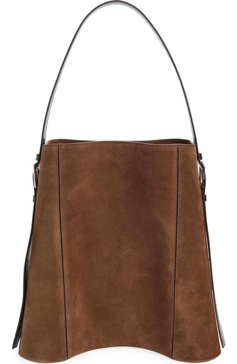 Coperni Ergonomic Suede Bucket Bag, Alternate, color, Brown