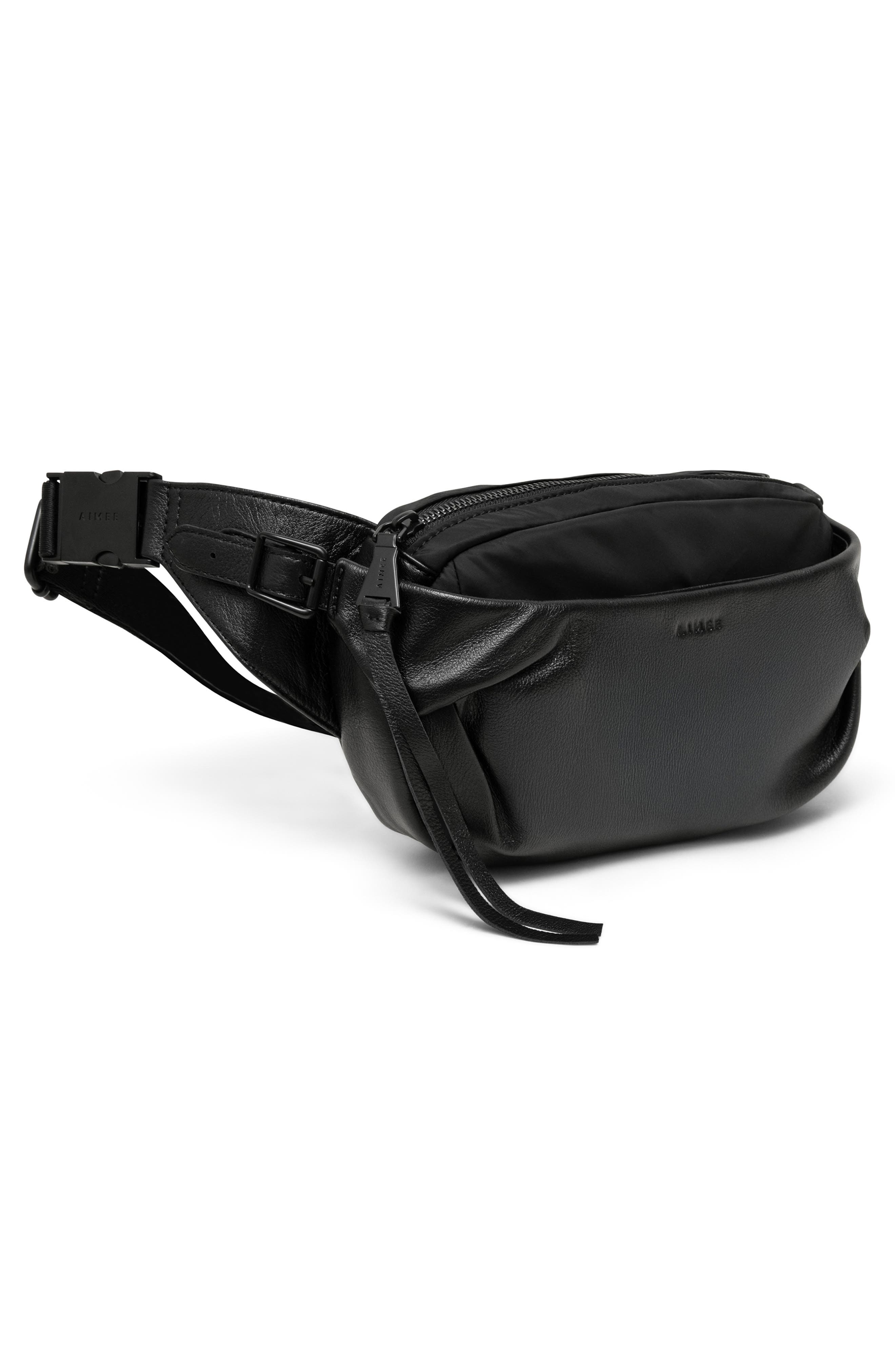 AIMEE Seeker Leather Sling Bag, Alternate, color, Blackout