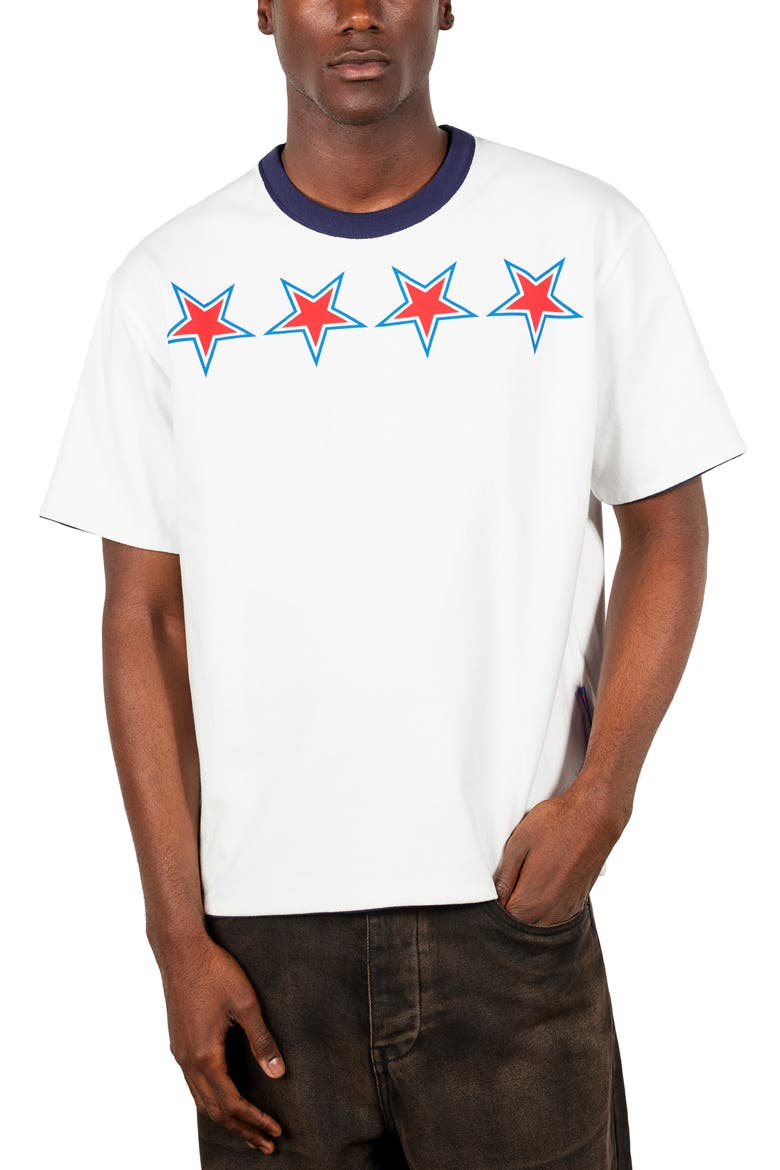 X Zero Skateboards Stars Graphic Print Reversible T-Shirt, Alternate, color, NAVY