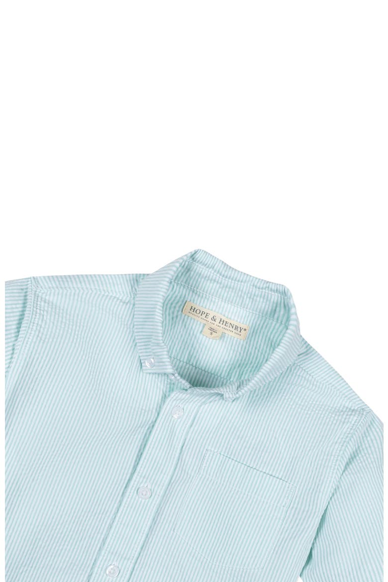 Baby Boys' Organic Seersucker Shirt, Infant, Alternate, color, Mint Seersucker
