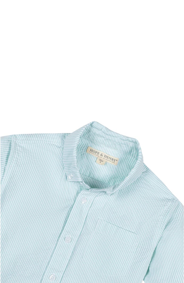 Hope & Henry Baby Boys' Organic Seersucker Shirt, Infant, Alternate, color, Mint Seersucker