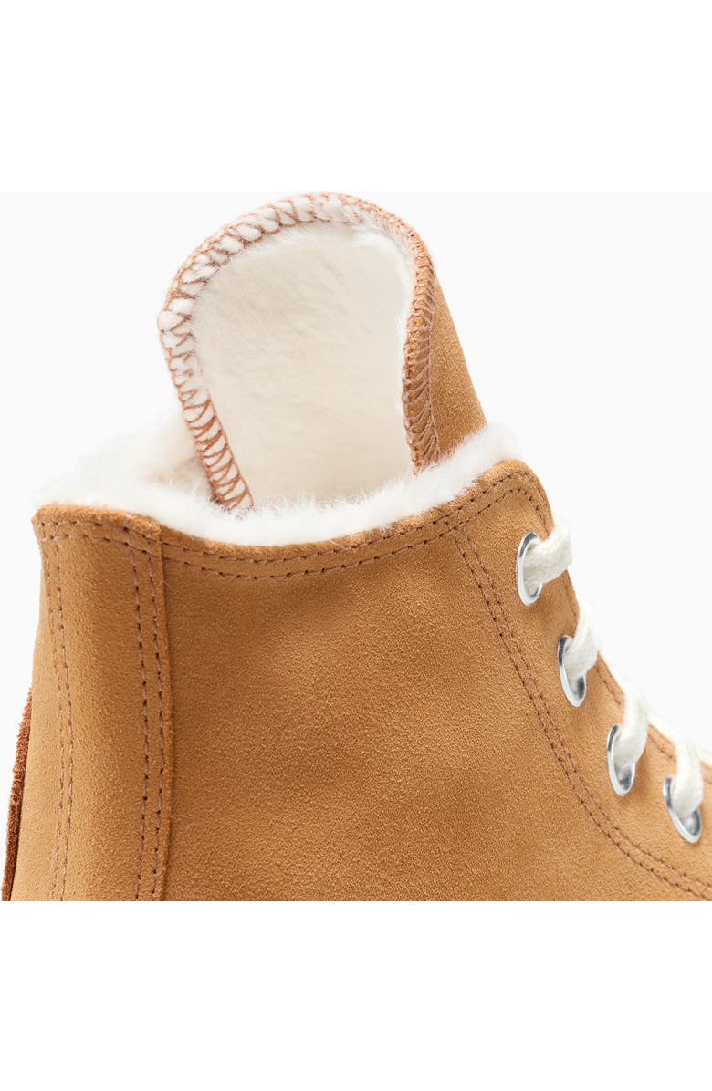 Converse Chuck Taylor<sup>®</sup> All Star<sup>®</sup> Faux Fur Lined High Top Sneaker, Alternate, color, Gingersnap/ Egret/ Egret