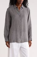 Eileen Fisher Classic Collar Organic Cotton Button-Up Shirt