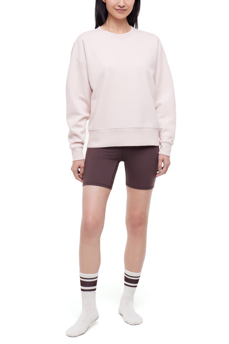 Nadine Sweatshirt, Shorts & Socks Set, Main, color, SEAL BROWN/HUSHED VIOLET