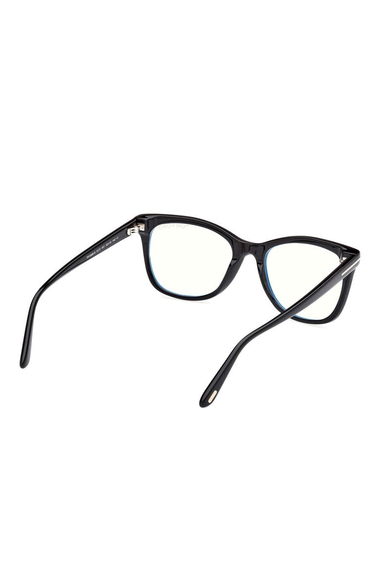 52mm Square Blue Light Blocking Glasses, Alternate, color, BLACK ECO / T LOGO