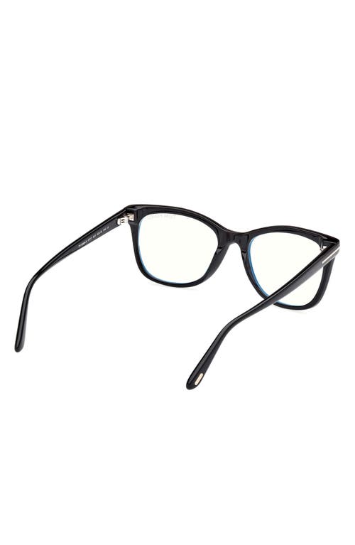 Tom Ford 52mm Square Blue Light Blocking Glasses In Black