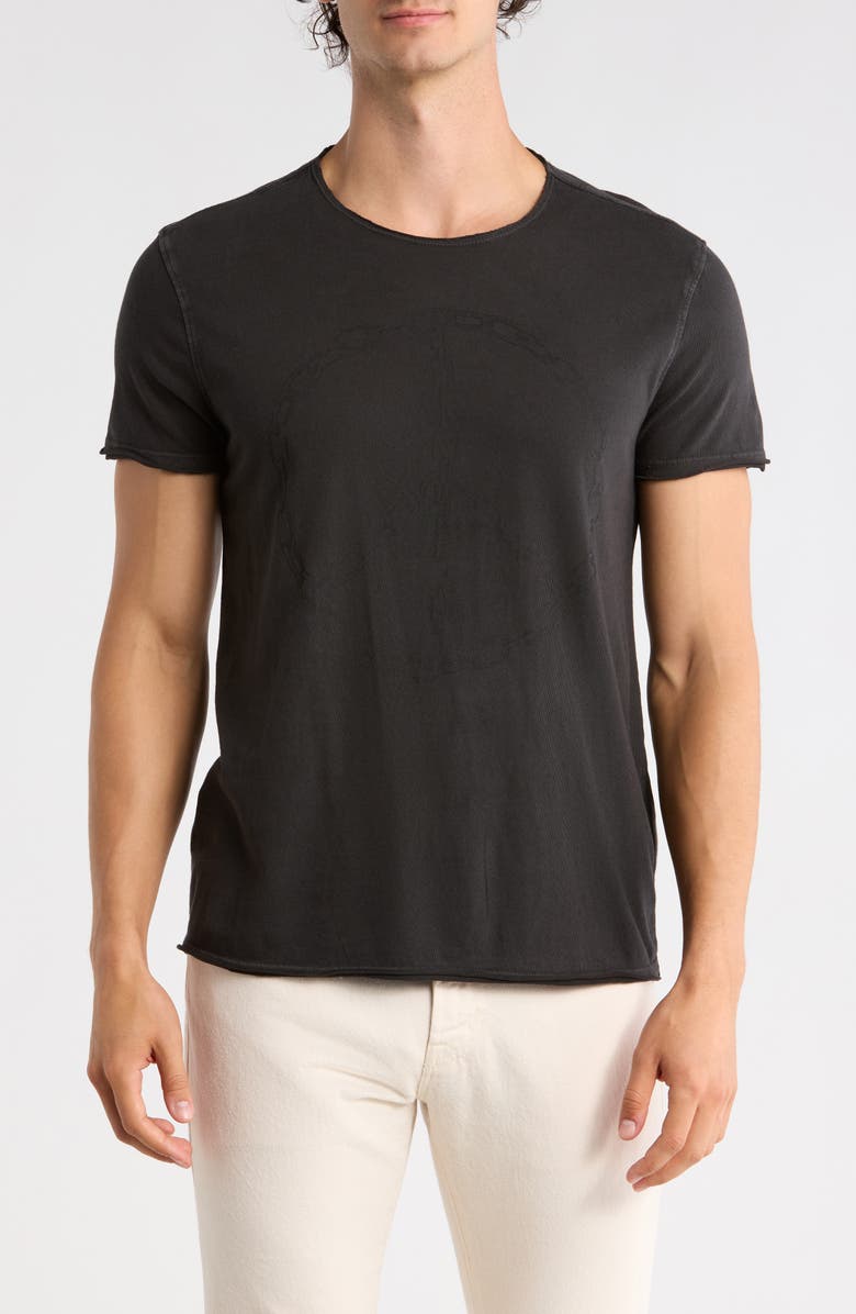 John Varvatos Chain Peace Cotton T-Shirt, Main, color, Charcoal