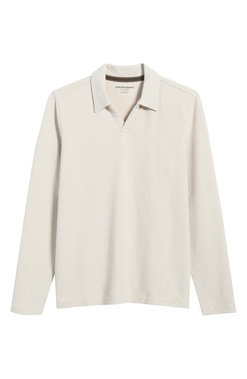Sedona Textured Long Sleeve Johnny Collar Polo