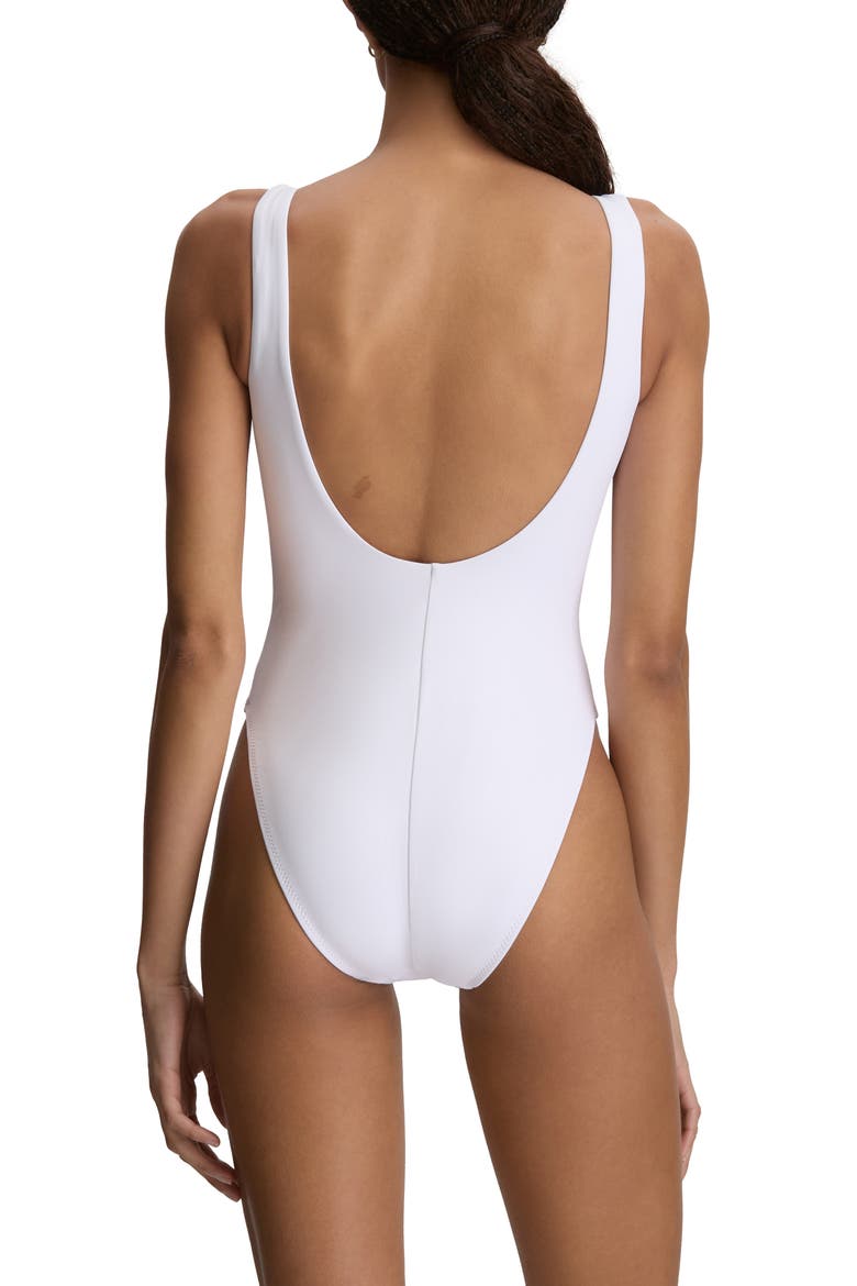 Scoop One-Piece Swimsuit, Alternate, color, WHITE