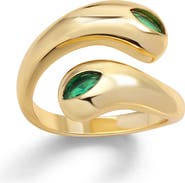 Mazin Jewels Mallorca Ring with Green Stones