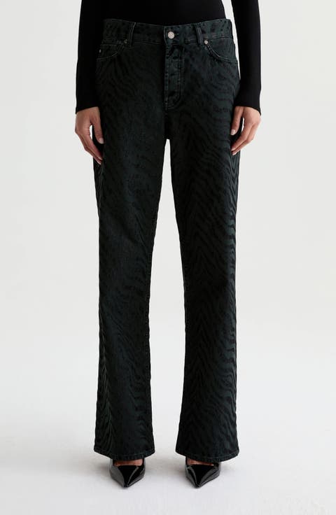 Billie Zebra Print Straight Leg Jeans