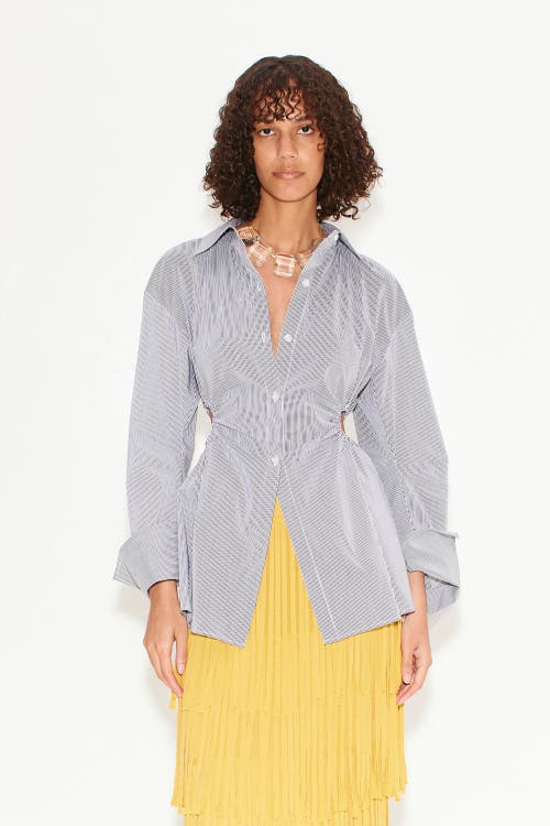 SIMONMILLER LOLO POPLIN TOP in Pinstripe 