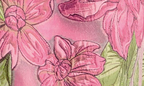 Dress The Population Savannah Floral Strapless Tiered Gown In Pink