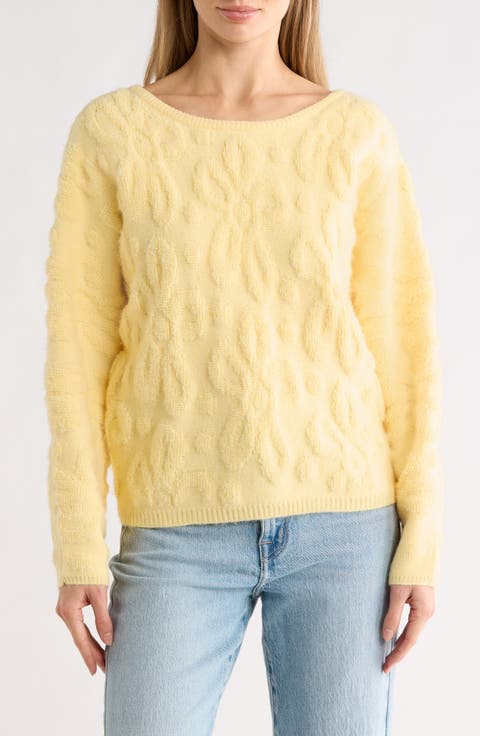 Textured Boat Neck Sweater