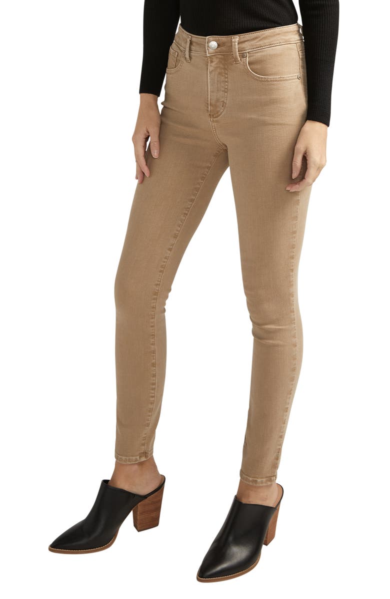Silver Jeans Co. Isbister High Waist Skinny Jeans, Alternate, color, Khaki
