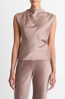 Vince Cowl Neck Satin Top
