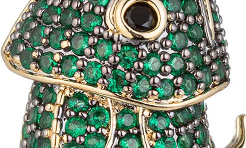 Eye Candy Los Angeles Pavé Gecko Drop Earrings In Green